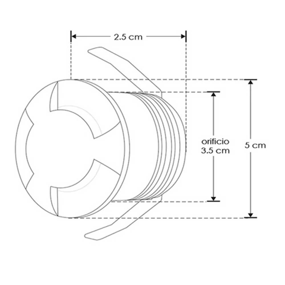 LUMINARIO DE PARED  EMPOTRAR REDONDO LED BLANCO 2.5W BLANCO CALIDO 3 SALIDAS 85-265V IP20 ILUMILEDS