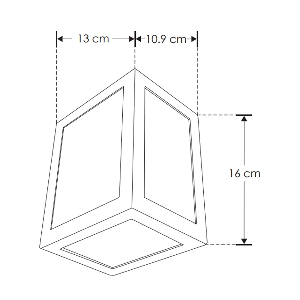 LUMINARIO DE PARED SOBREPONER CUBO LED  NEGRO 12W BLANCO CALIDO SALIDA LUZ DIRECTA 85-265V IP65 ILUMILEDS***T.E. ABRIL 2024***
