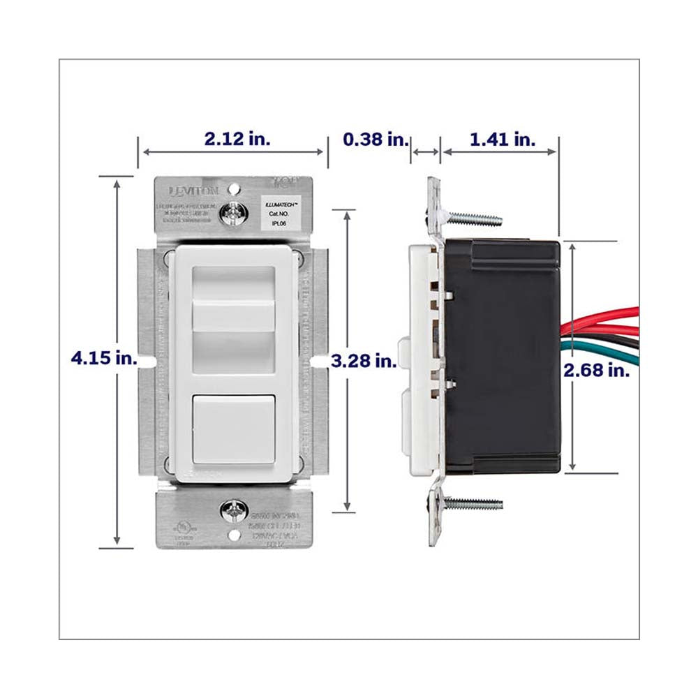 DIMMER UNIVERSAL LED 150W3 VIAS 120V. S/ PLACA C/CARATULAS BLANCO LEVITON IPL06-10Z
