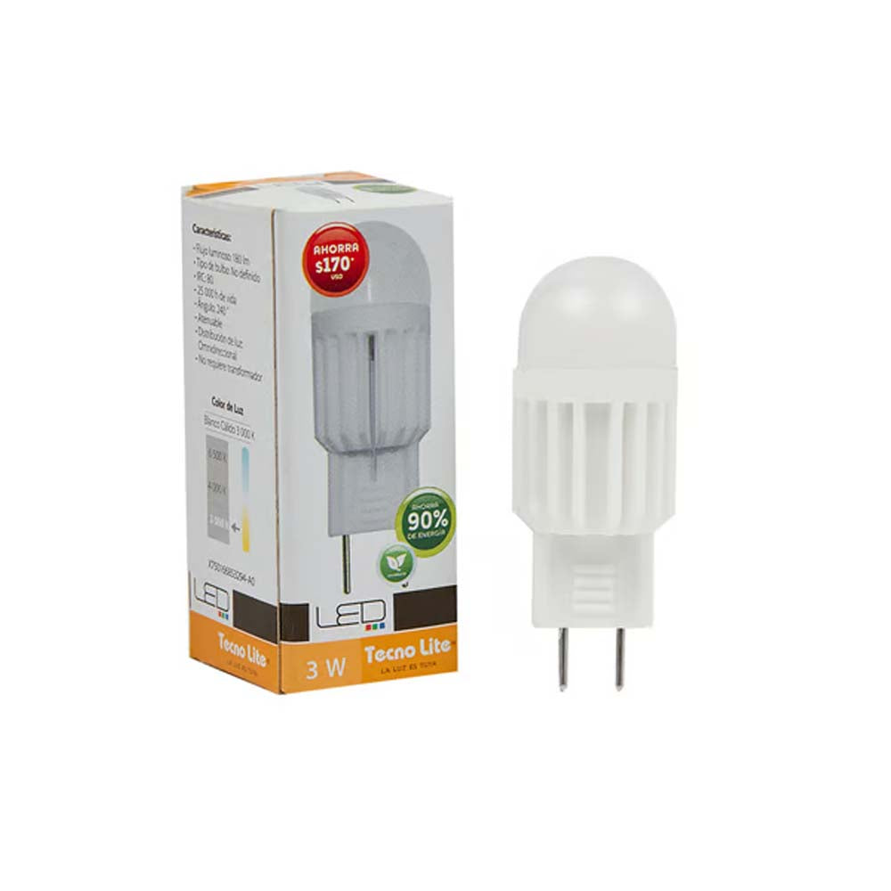 FOCO JCD LED AMPOLLETA 3 W LUZ CALIDA BRILLANTE BASE GY6.35 ATENUABLE JCDD-LED/3W/30