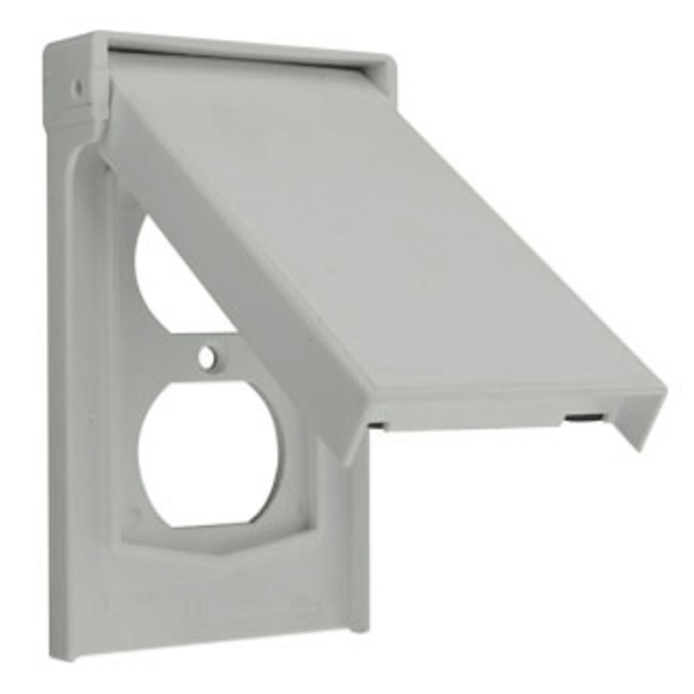 KIT DE 4 PLACAS DUPLEX RESISTENTE A LA INTEMPERIE COLOR GRIS LEVITON