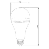 KIT DE 8 PIEZAS DE FOCO LED RECARGABLE DE 9W 09EMA19LED30MV TECNOLITE  CON LUZ CÁLIDA BRILLANTE