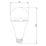 KIT DE 10 PIEZAS DE FOCO LED TECNOLITE A19 RECARGABLE 9W LUZ DE DÍA BASE E27
