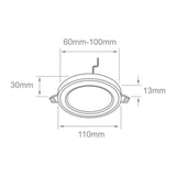 KIT DE 6 PIEZAS DE LUM DOWNLIGHT INT LED 6W/3W 100-240V 240LM30/40/60KNGR