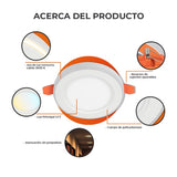 KIT DE 6 PIEZAS DE LUM DOWNLIGHT INT LED 6W/3W 100-240V 240LM30/40/60KNGR