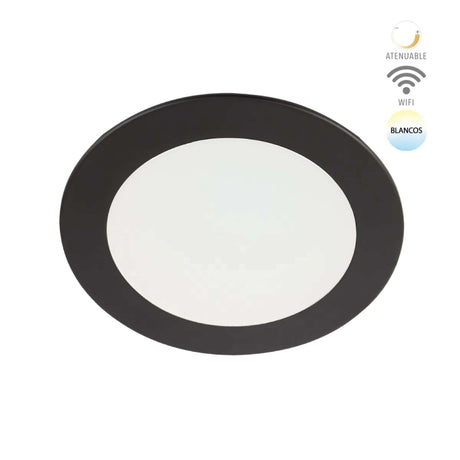 KIT DE 2 PIEZAS DE LAMP. DOWNLIGHT LED INTELIGENTE WIFI 9W. LUZ BLANCA ATENUABLE DINAMICA COMPATIBLE APP Y ASIST. VOZ NEGRO NOVA SMART