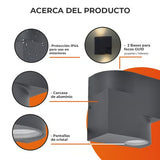 KIT DE 2 PIEZAS DE LUMINARIO EXT S/LAM 100-240V NGR
