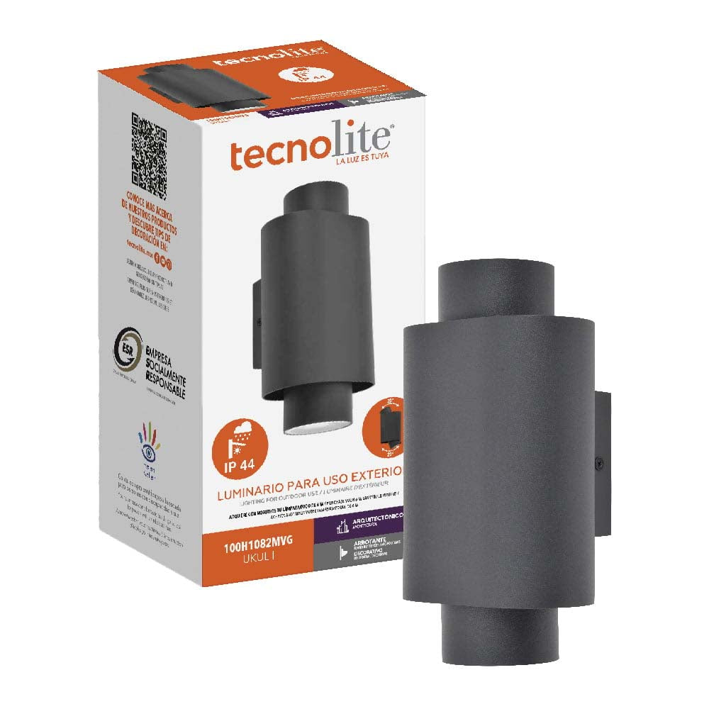 KIT DE 2 PIEZAS DE LUMINARIO EXT S/LAMPGU10 100-240V NEGRO