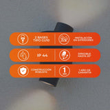 KIT DE 2 PIEZAS DE LUMINARIO EXT S/LAMPGU10 100-240V NEGRO