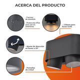 KIT DE 2 PIEZAS DE LUMINARIO EXT S/LAMPGU10 100V-240V NEGRO