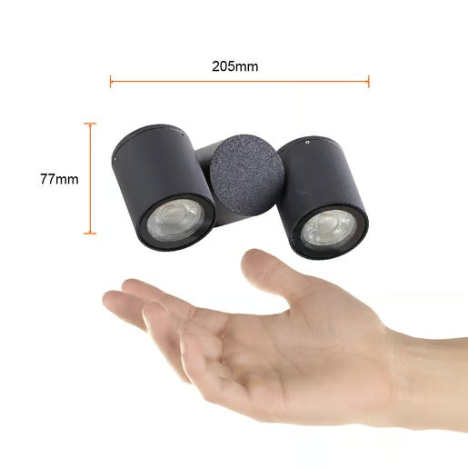 KIT DE 2 PIEZAS DE EXT MURO S/L 100-240VGU10NEGRO