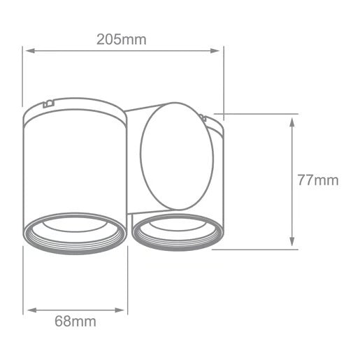 KIT DE 2 PIEZAS DE EXT MURO S/L 100-240VGU10NEGRO