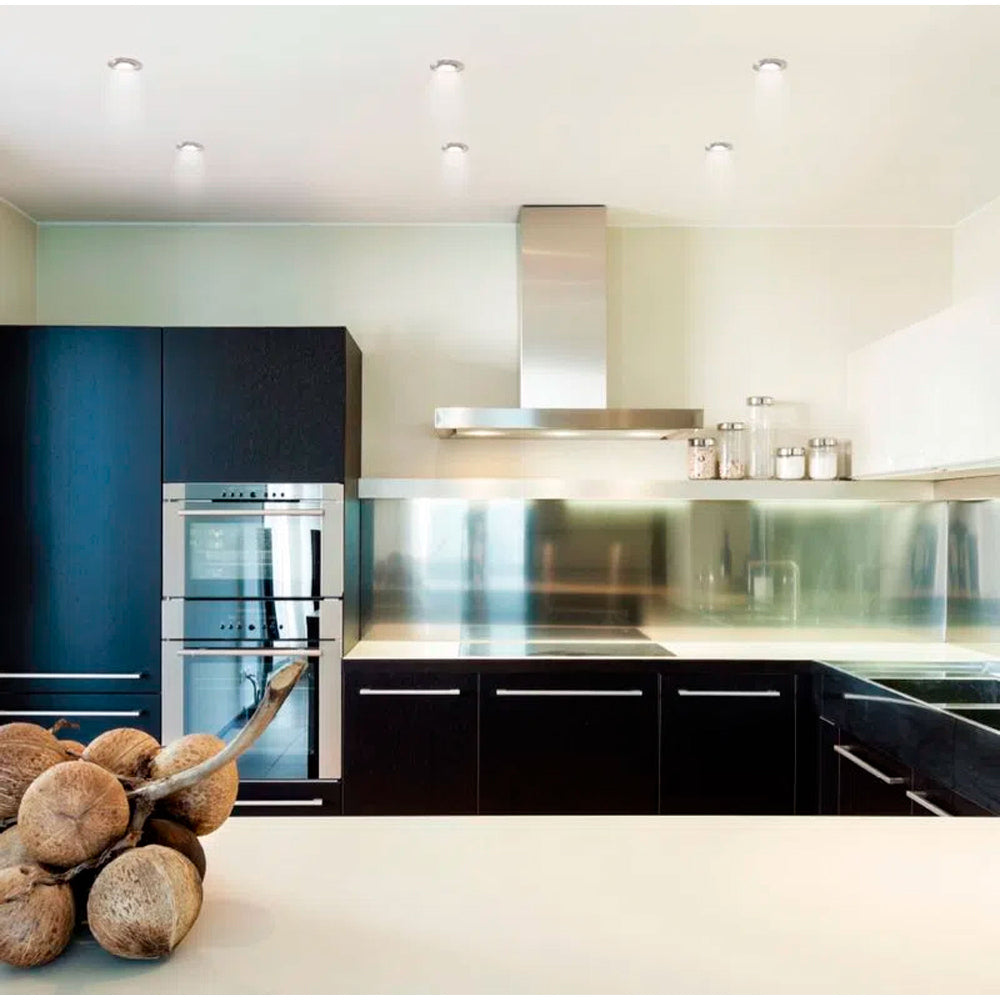 KIT DE 7 PIEZAS DE LÁMPARA DE INTERIOR EMPOTRABLE ADRIA I TECNOLITE A PRUEBA DE VAPOR BASE GX5.3 SATINADO