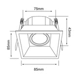 KIT DE 3 PIEZAS DE LAMPARA EMPOTRABLE TECNOLITE URANIUM II BASE GX5.3 CUADRADO