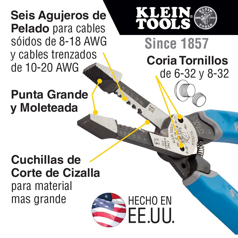 PELACABLES CORTE P/CIZALLA S8-18/T10-20AWG KLEIN USA