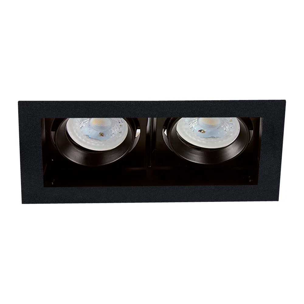 KIT DE 3 PIEZAS DE LÁMPARA DE INTERIOR EMPOTRABLE ALICANTE I TECNOLITE BASE GX5.3 DIRIGIBLE NEGRO