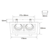 KIT DE 3 PIEZAS DE LÁMPARA DE INTERIOR EMPOTRABLE ALICANTE I TECNOLITE BASE GX5.3 DIRIGIBLE NEGRO