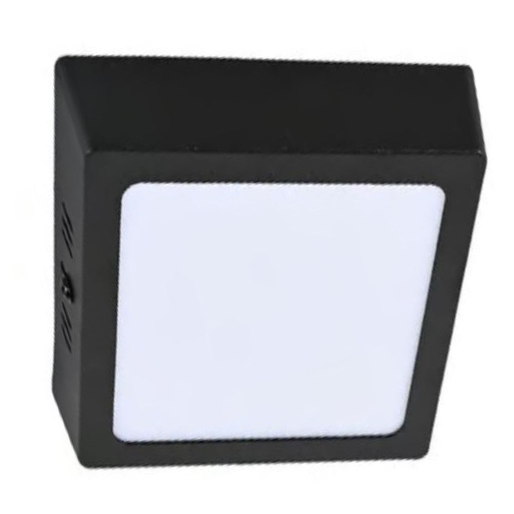 KIT DE 8 PIEZAS DE LUM LED SOBREPONER CUADRADO 12W 3000K 100-240V NEGRO