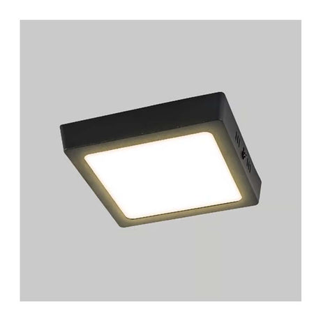 KIT DE 8 PIEZAS DE LUM LED SOBREPONER CUADRADO 12W 3000K 100-240V NEGRO