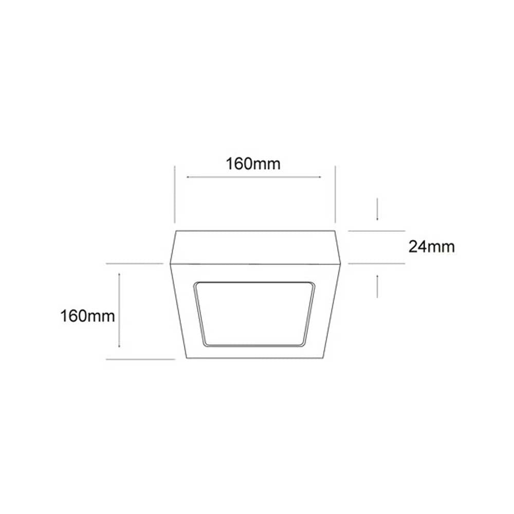 KIT DE 8 PIEZAS DE LUM LED SOBREPONER CUADRADO 12W 3000K 100-240V NEGRO