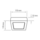 KIT DE 9 PIEZAS DE LAMPARA DE INTERIOR LED ALGEDI II TECNOLITE PARA SOBREPONER 12W LUZ DE DIA