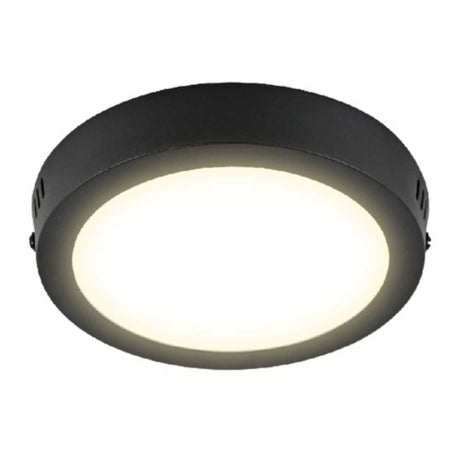 KIT DE 8 PIEZAS DE LUM LED SOBREPONER REDONDO 12W 3000K 100-240V NEGRO