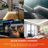 KIT DE 2 PIEZAS DE TIRA INT/EXT LED 12W12VCDIP20-IP65 BCO