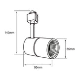 KIT DE 2 PIEZAS DE LAMPARA SPOT LED DE RIEL DIRIGIBLE 12W LUZ BLANCA AJUSTABLE IRC90 NO ATENUABLE