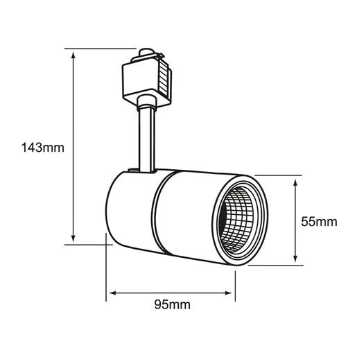 KIT DE 2 PIEZAS DE LAMPARA SPOT LED DE RIEL RIRIGIBLE 12W 6500K AJUSTABLE IRC 90 NO ATENUABLE