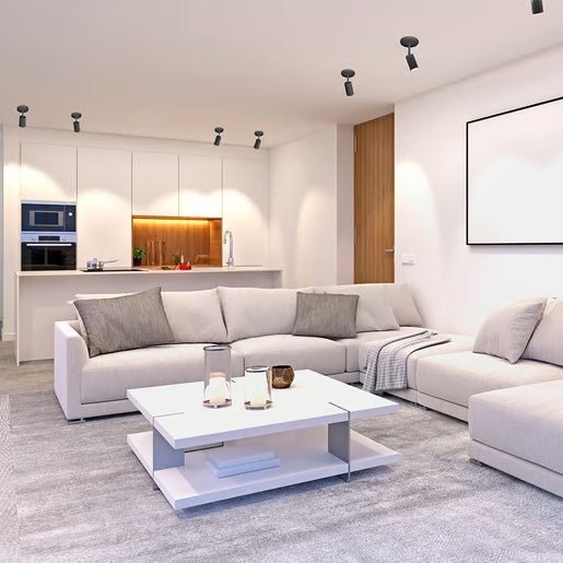 KIT DE 2 PIEZAS DE LAMPARA SPOT LED SOBREPONER DIRIGIBLE 12W LUZ BLANCA AJUSTABLE IRC90 NO ATENUABLE NGO