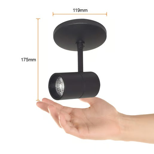 KIT DE 2 PIEZAS DE LAMPARA SPOT LED SOBREPONER DIRIGIBLE 12W LUZ BLANCA AJUSTABLE IRC90 NO ATENUABLE NGO