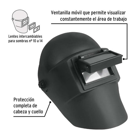 KIT DE 3 CARETAS ERGONOMICAS PARA SOLDAR COLOR NEGRO TRUPER