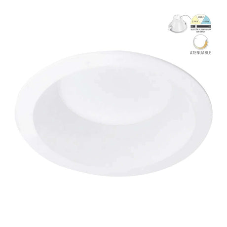 KIT DE 3 PIEZAS DE LÁMPARA EMPOTRABLE LED TECNOLITE ATIK II 13W LUZ BLANCA ATENUABLE LED INTEGRADO