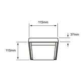 KIT DE 2 PIEZAS DE EXT PLAFONES LED 15W127V6500K GRIS OKAB I