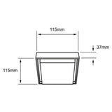 KIT DE 2 PIEZAS DE EXT PLAFONES LED 15W127V6500K NEGRO OKAB I