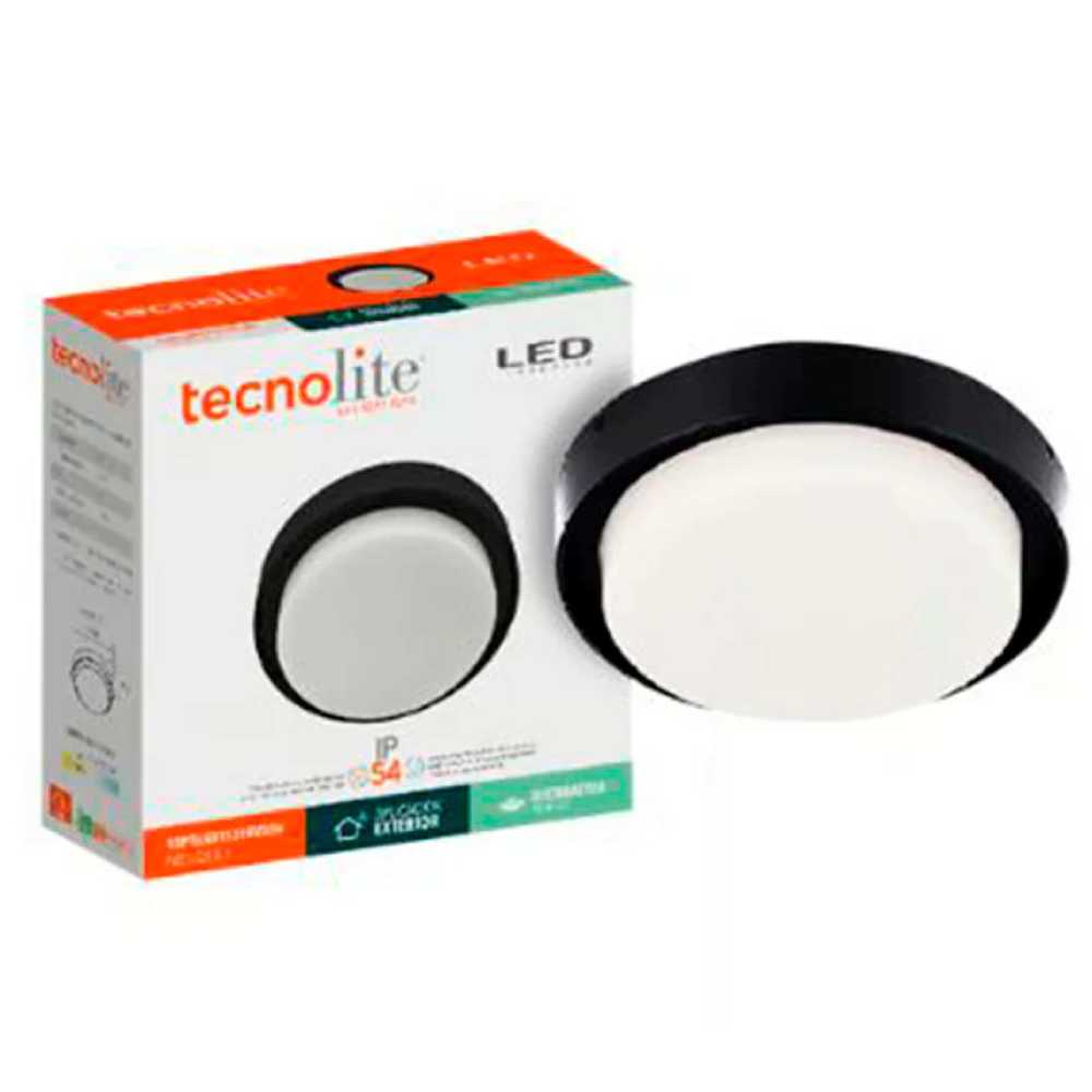 KIT DE 2 PIEZAS DE EXT PLAFONES LED 15W127V6500K NEGRO NENQUE I