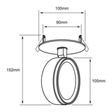KIT DE 2 PIEZAS DE LAMPARA SPOT LED EMPOTRADO DIRIGIBLE 15W LUZ CALIDA BRILLANTE IRC90 NO ATENUABLE NGO