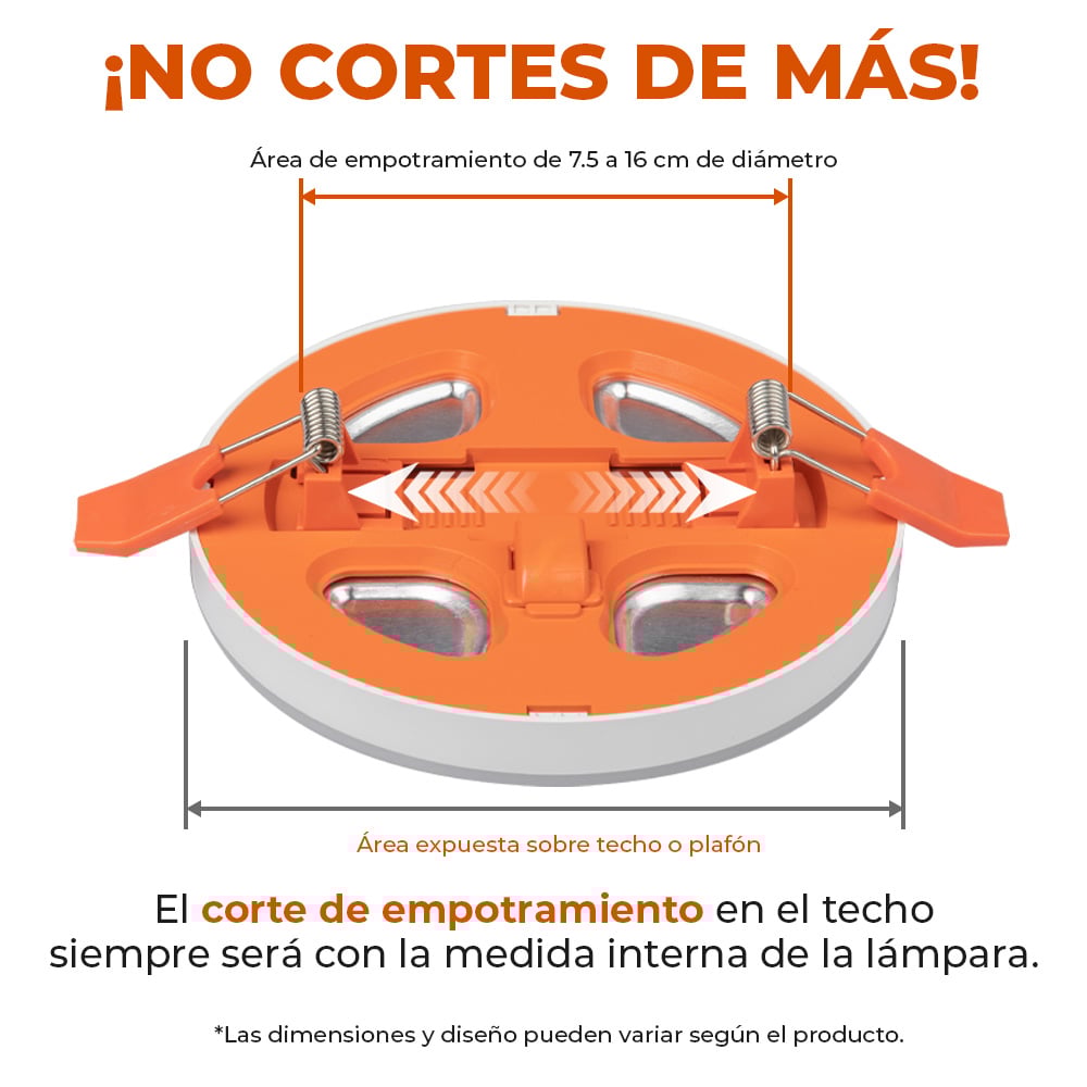 KIT DE 4 PIEZAS DE LUM DOWNLIGHT INT LED 12W/4W 100-240V 960LM30/40/60KNGR