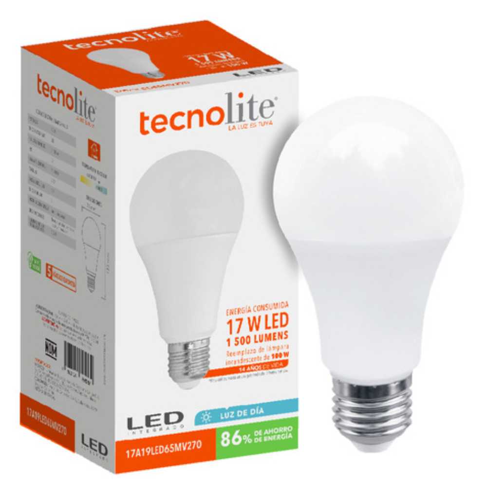 KIT DE 24 PIEZAS DE FOCO LED 17W/100-240V. BLANCO 6500K L.D.