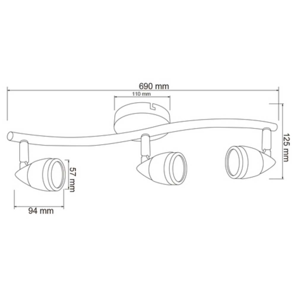 KIT DE 2 PIEZAS DE LAMPARA DE INTERIOR BEJAR II TECNOLIT SPOT DE SOBREPONER DIRIGIBLE TRES BASES GU10 NO INCLUIYE FOCOS
