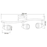KIT DE 2 PIEZAS DE LAMPARA DE INTERIOR BEJAR II TECNOLIT SPOT DE SOBREPONER DIRIGIBLE TRES BASES GU10 NO INCLUIYE FOCOS