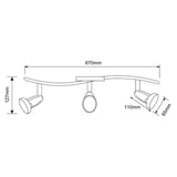 KIT DE 2 PIEZAS DE LUM. INT. SOBREP. SPOT 3X150W. 100-240V. DIRIGIBLE SATINADO BOLOGNIA II