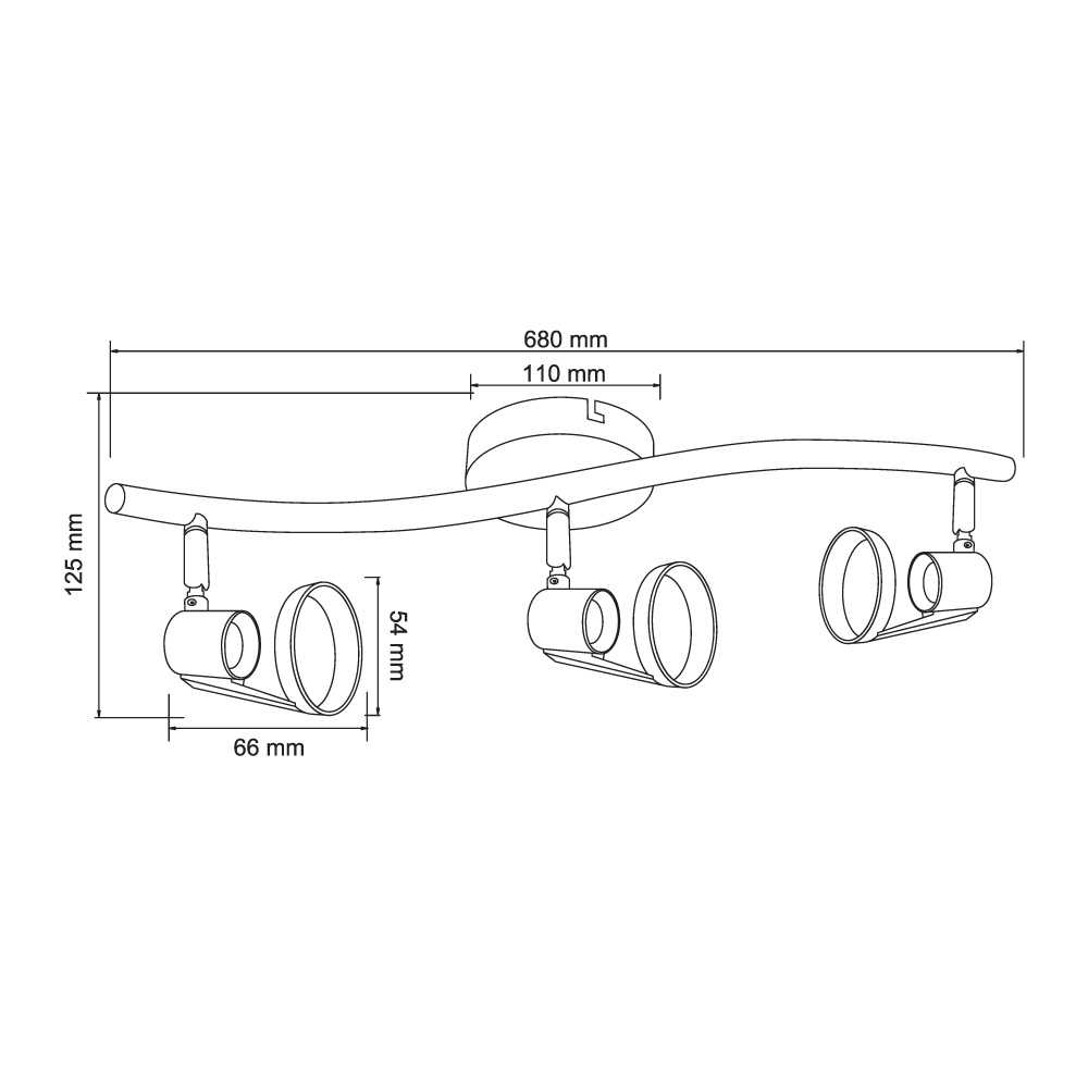 KIT DE 2 PIEZAS DE LUM. INT. SOBREP. SPOT 3X150W. 100-240V. DIRIGIBLE SATINADO BRUSELAS I