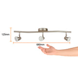 KIT DE 2 PIEZAS DE LUM. INT. SOBREP. SPOT 3X150W. 100-240V. DIRIGIBLE SATINADO BRUSELAS I