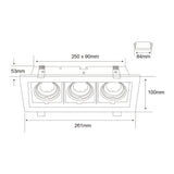 KIT DE 2 PIEZAS DE LAMPARA DE INTERIOR EMPOTRABLE ALICANTE II TECNOLITE BASE GX5.3 DIRIGIBLE BLANCO