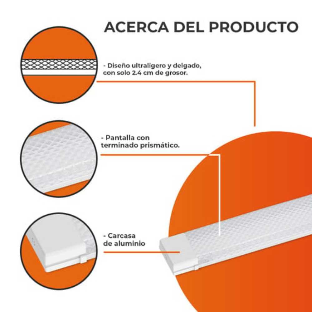 KIT DE 5 PIEZAS DE LINEAL INT LED 18W100-240V1620LM6500K B LEDA I TECNOLITE