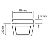 KIT DE 5 PIEZAS DE LUM LED SOBREPONER CUADRADO 18W 6500K 100-240V NEGRO