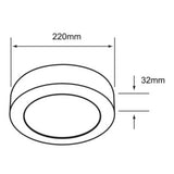 KIT DE 6 PIEZAS DE LUM LED SOBREPONER REDONDO 18W 3000K 100-240V NEGRO