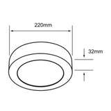 KIT DE 6 PIEZAS DE LUM LED SOBREPONER REDONDO 18W 6500K 100-240V NEGRO