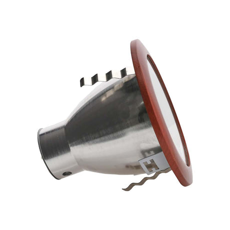 KIT DE 3 LUMINARIOS PRACTIK-1 PARA EMPOTRAR EN TECHO BOTE DE 12CM ARO DE MADERA PARA BASE E26 ESTEVEZ